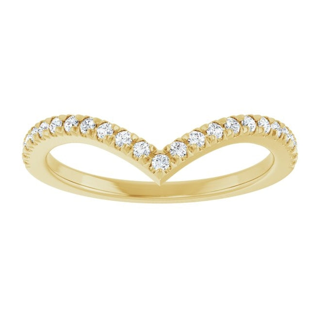 14K Yellow Or White Gold Round Polished Natural Diamond Contour Band Size 7