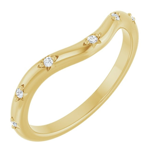 14K Yellow Or White Gold Round 1.2 Mm Polished .05 Ctw Lab-Grown Diamond Contour Band