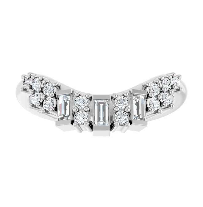 14K Yellow Or White Gold Straight Baguette 3 X 1.5 Mm Polished 1/3 Ctw Natural Diamond Contour Band