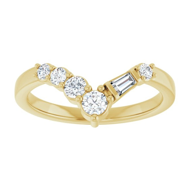14K Yellow Or White Gold Round 3 Mm Polished 1/3 Ctw Lab-Grown Diamond Contour Band
