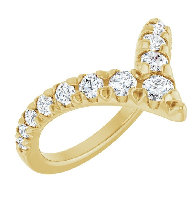 14K Yellow Or White Gold Polished 5/8 Ctw Lab-Grown Diamond Contour Band Size 7