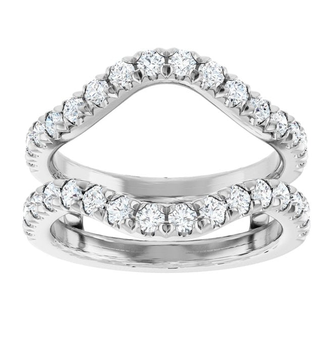 14K Yellow Or White Gold Round 2 Mm Polished 7/8 Ctw Lab-Grown Diamond Ring Guard Size 7