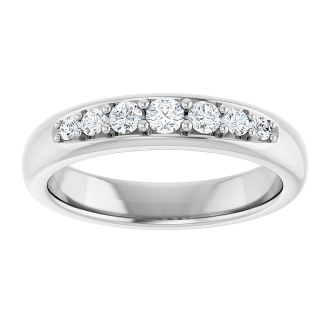 14K Yellow Or White Gold Round 3 Mm Polished 1/3 Ctw Lab-Grown Diamond Band