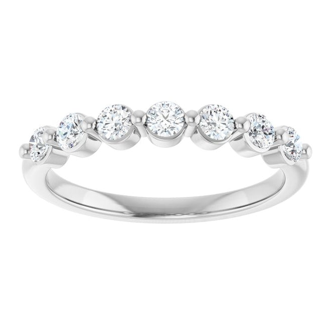 14K Yellow Or White Gold Round 2.5 Mm Polished 3/8 Ctw Lab-Grown Diamond Anniversary Band Size 7
