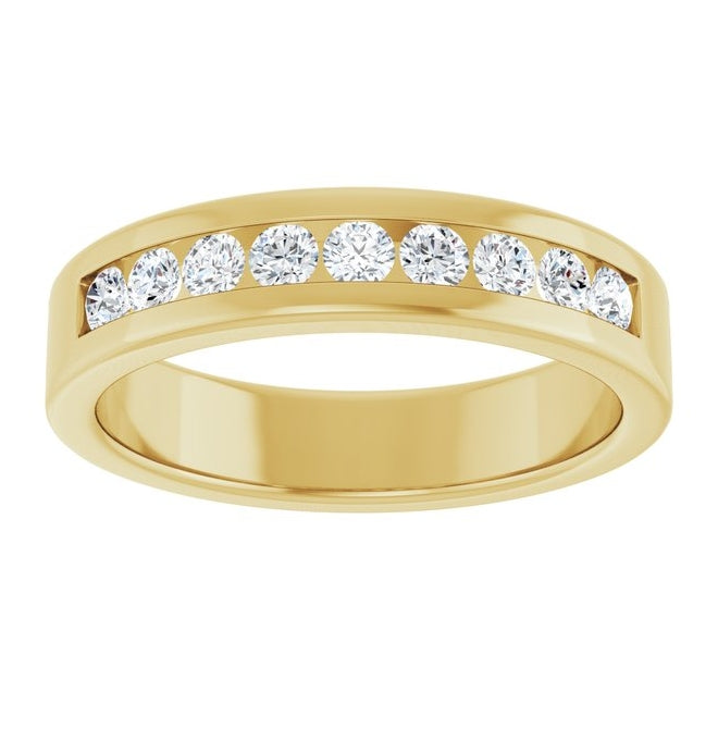 14K Yellow Or White Gold Round 2.5 Mm Vs, F+ Polished 1/2 Ctw Lab-Grown Diamond Band