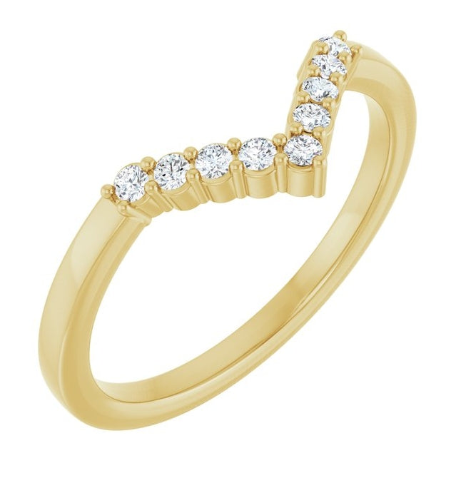 14K Yellow Or White Gold Round 1.5 Mm Polished 1/8 Ctw Lab-Grown Diamond Contour Band Size 7