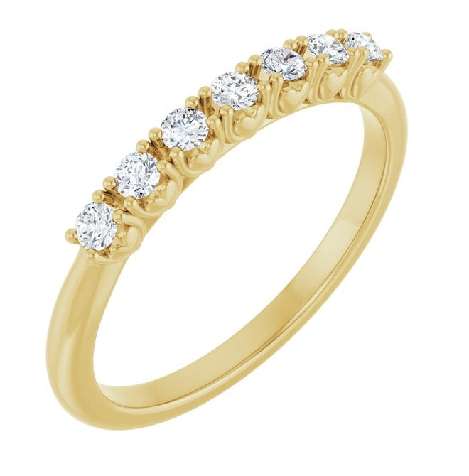 14K Yellow Or White Gold Round 2 Mm Polished 1/5 Ctw Lab-Grown Diamond Anniversary Band