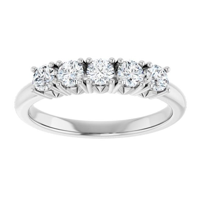 14K Yellow Or White Gold Round 3 Mm Polished 1/2 Ctw Lab-Grown Diamond Anniversary Band