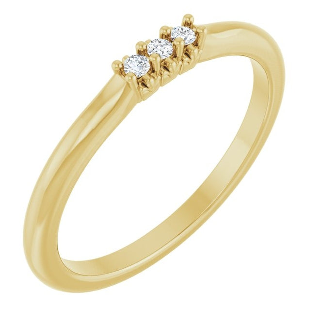 14K Yellow Or White Gold Round 2.5 Mm Polished 1/5 Ctw Lab-Grown Diamond Anniversary Band Size 7