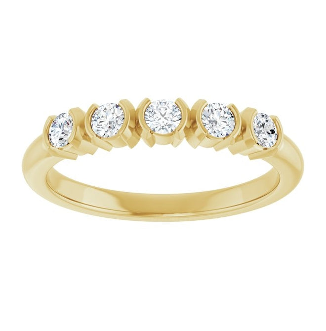 14K Yellow Or White Gold Round 2.5 Mm Polished 1/3 Ctw Lab-Grown Diamond Anniversary Band