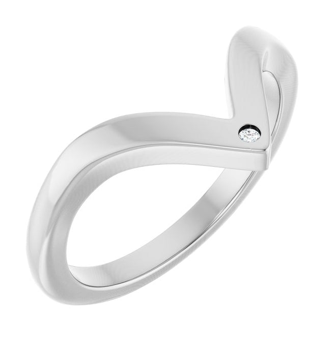 14K Yellow Or White Gold Round 1.2 Mm Polished .0075 Ct Lab-Grown Diamond Contour Band