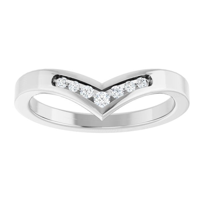 14K Yellow Or White Gold Round 1.8 Mm Polished .08 Ctw Natural Diamond Contour Band