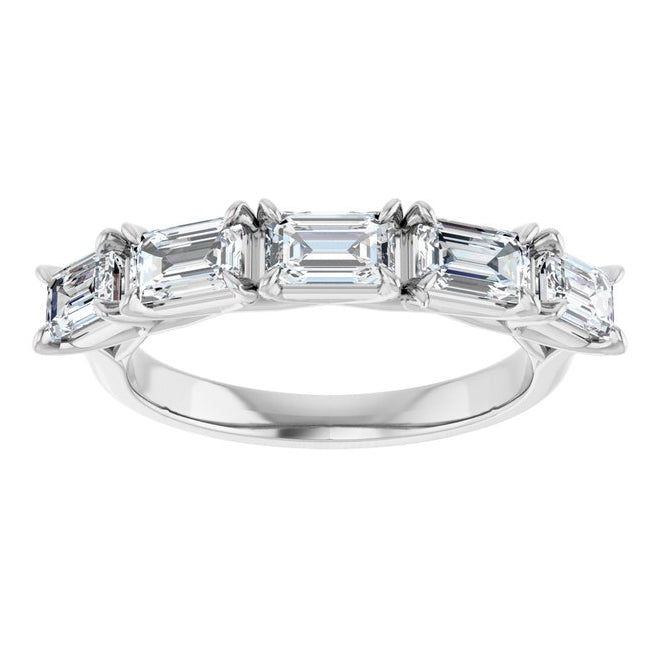 14K Yellow Or White Gold Emerald 5 X 3 Mm Polished 1 3/4 Ctw Lab-Grown Diamond Anniversary Band