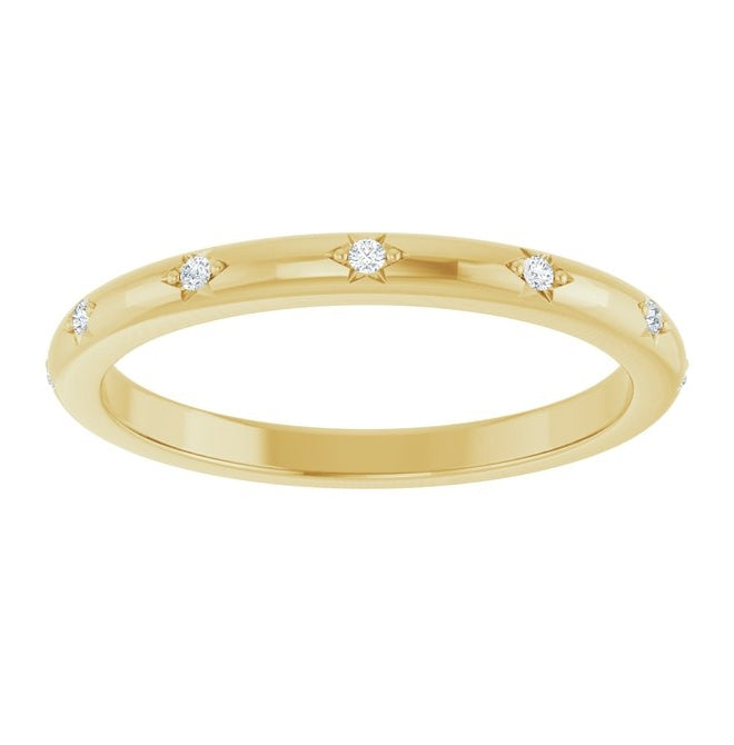 14K Yellow Or White Gold Round 1.1 Mm Polished .06 Ctw Lab-Grown Diamond Anniversary Band