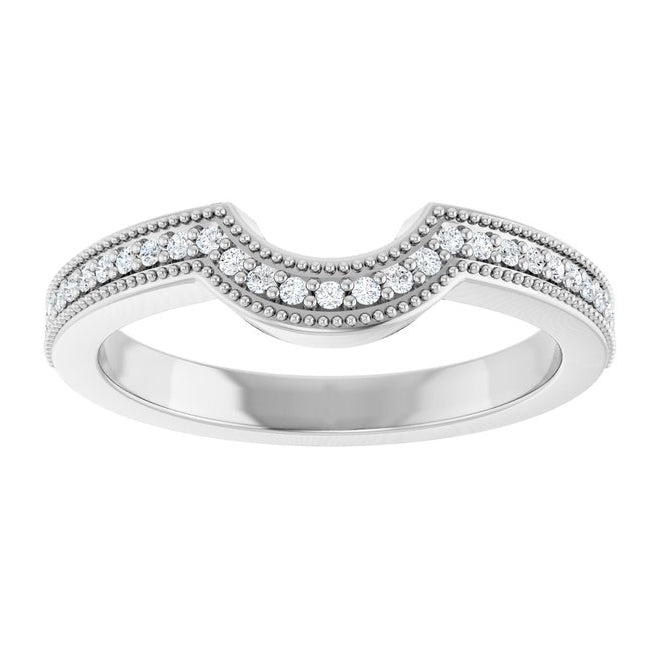 14K Yellow Or White Gold Round 1 Mm Polished 1/8 Ctw Lab-Grown Diamond Contour Band