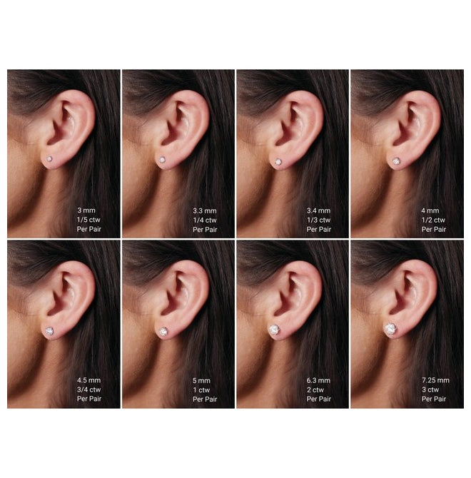 Platinum Round 4.5Mm Si2-Si3, G-H Friction Backs 4-Prong Polished 3/4 Ctw Natural Diamond Stud Earrings