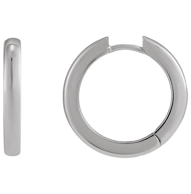 14K Yellow Or Rose Gold Or Sterling Silver Pair Hinged Polished Huggie Hoop Earrings