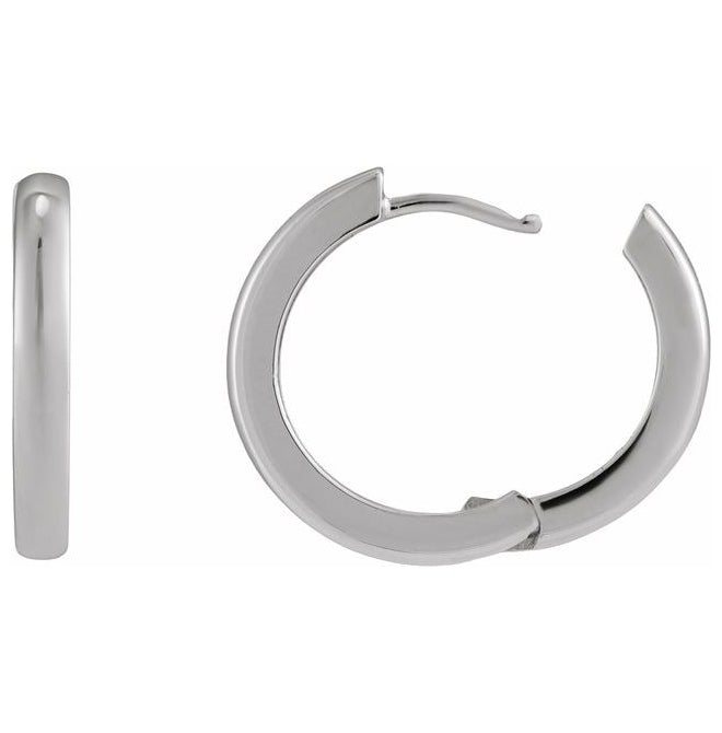 14K Yellow Gold Or Sterling Silver 20 Mm x 2.9 Mm Each Hinged Polished Huggie Hoop Earring