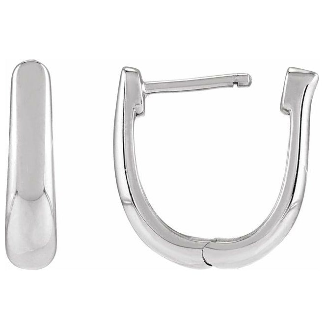14K Yellow Gold 15 Mm 4 Mm Pair Hinged Polished Hinged Hoop Earrings
