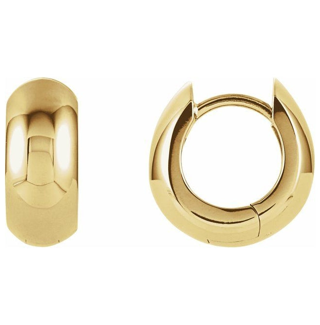 14K Yellow Gold Or Sterling Silver 20.4 Mm x 5.7 Mm Pair Hinged Polished Hinged Hoop Earrings