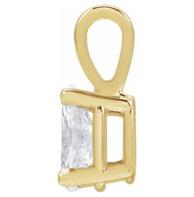14K Yellow Or White Gold Oval 5 X 3Mm I1, Ghi Polished 1/4 Ct Natural Diamond 4-Prong Pendant