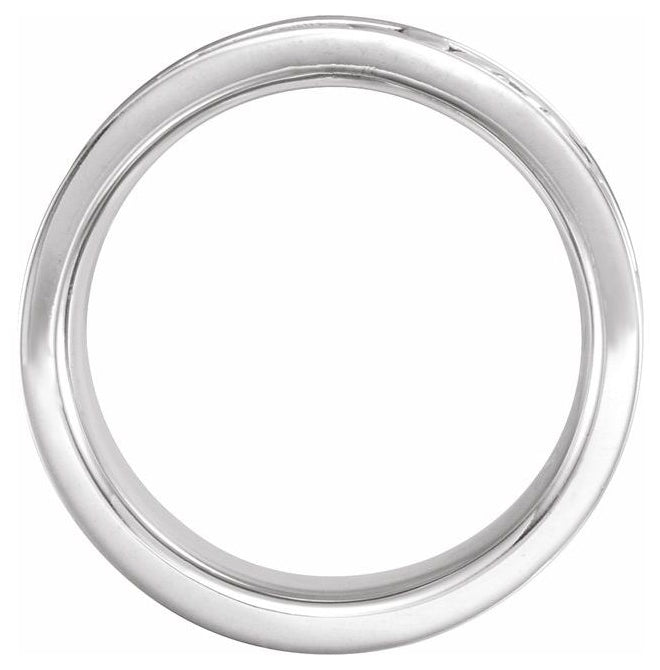 Sterling Silver 8.25 mm Floral Flat Band Size 6