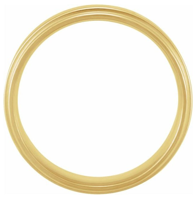 14K Yellow Gold Inlay 7.5 mm Comfort-Fit Flat Band Size 9.5
