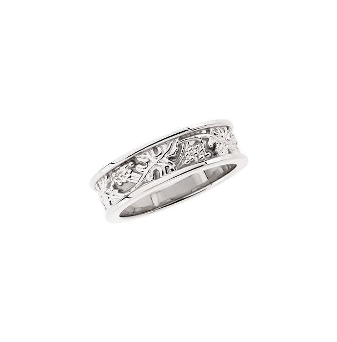 Sterling Silver 6 mm Floral Band Size 5