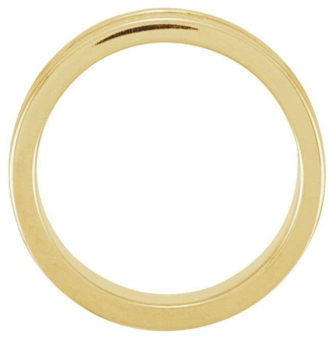 18K Yellow Gold 7.5 mm Fleur-de-lis Band Size 5