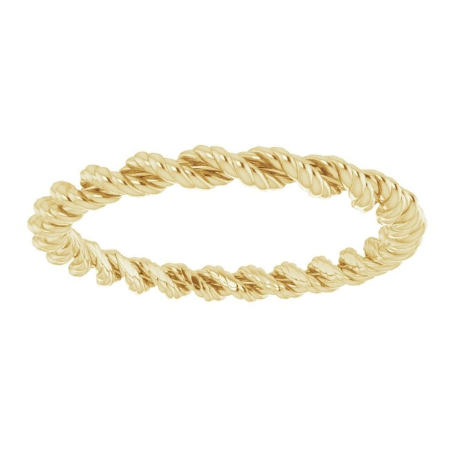 14K Yellow Gold 2 mm Rope Band Size 4