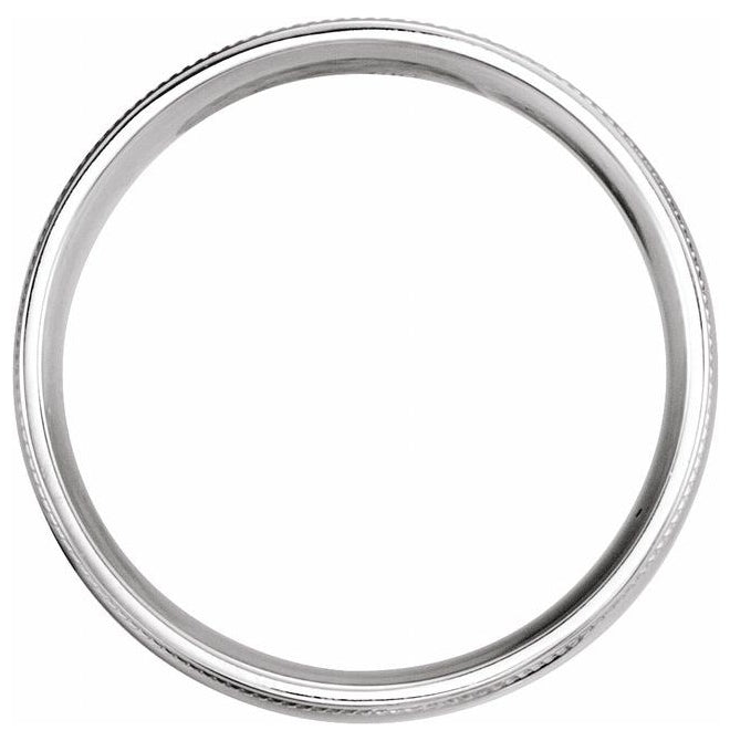 14K White Gold 8 mm Coin Edge Comfort-Fit Half Round Band Size 13