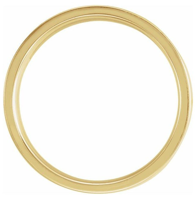 14K Yellow Or White Gold 6 mm Grooved Comfort-Fit Flat Band
