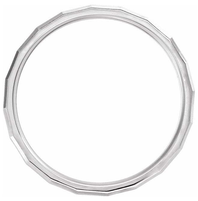 14K Yellow Or White Gold 5 mm Geometric Comfort-Fit Flat Band