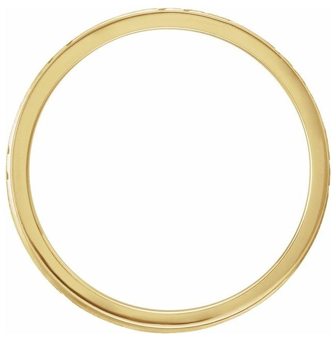 14K Yellow Gold 6 mm Diagonal Grooved Flat Band Size 8.5