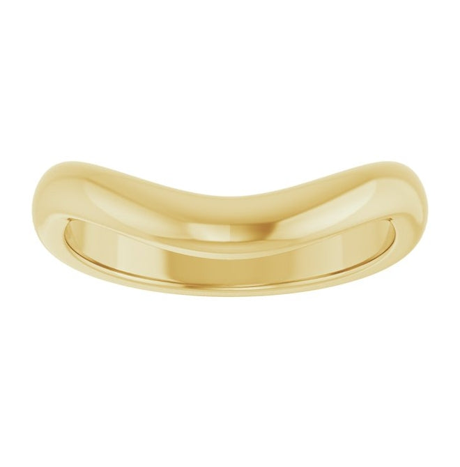 14K Yellow Gold Or Platinum 3 mm Contour Band