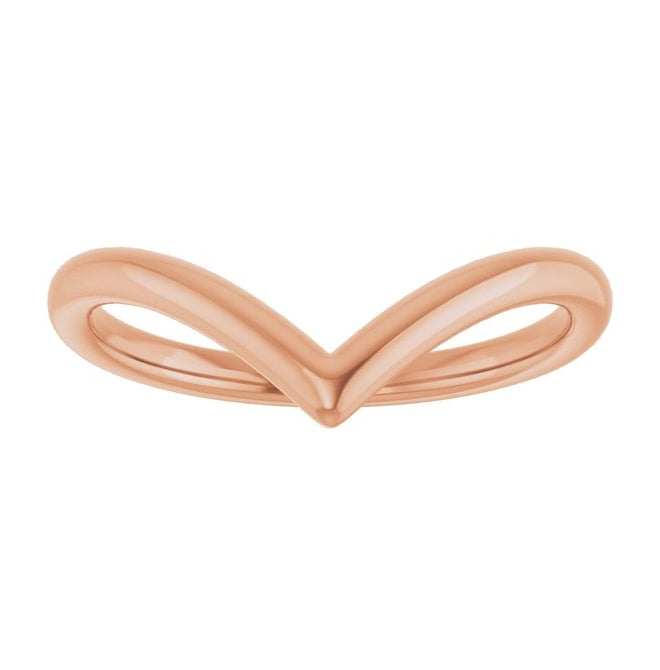 10K Rose Gold Polished Contour Band Size 7