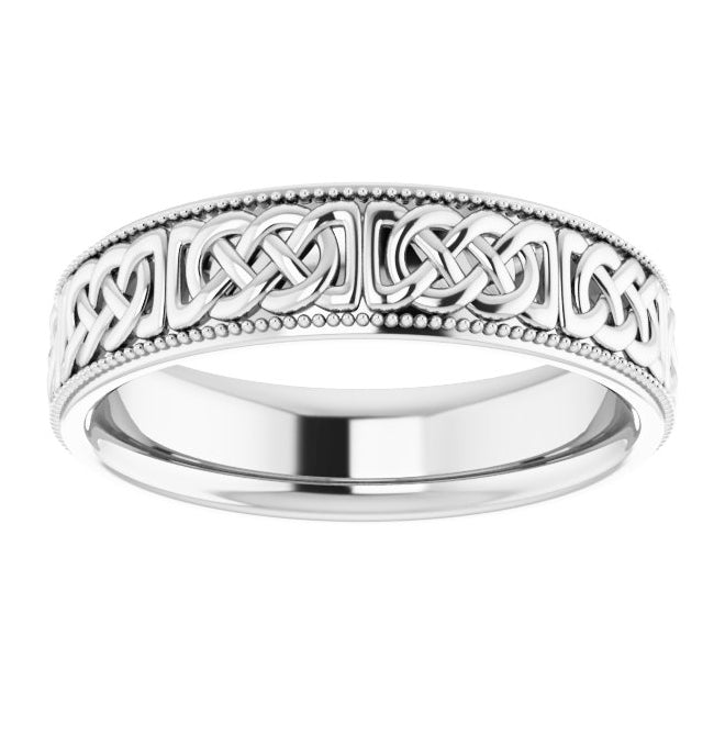 14K White Gold 6 Mm Polished Celtic-Inspired Band Size 10