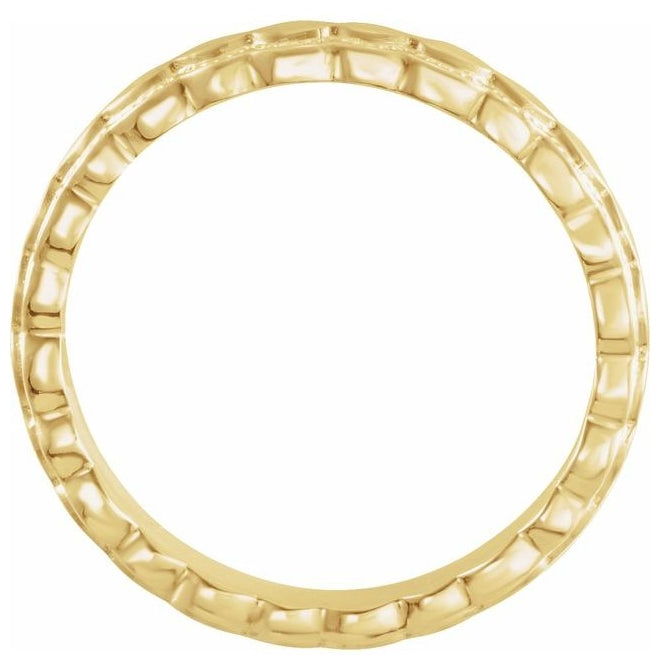 14K Yellow Gold 2.9 mm Textured Band Size 6