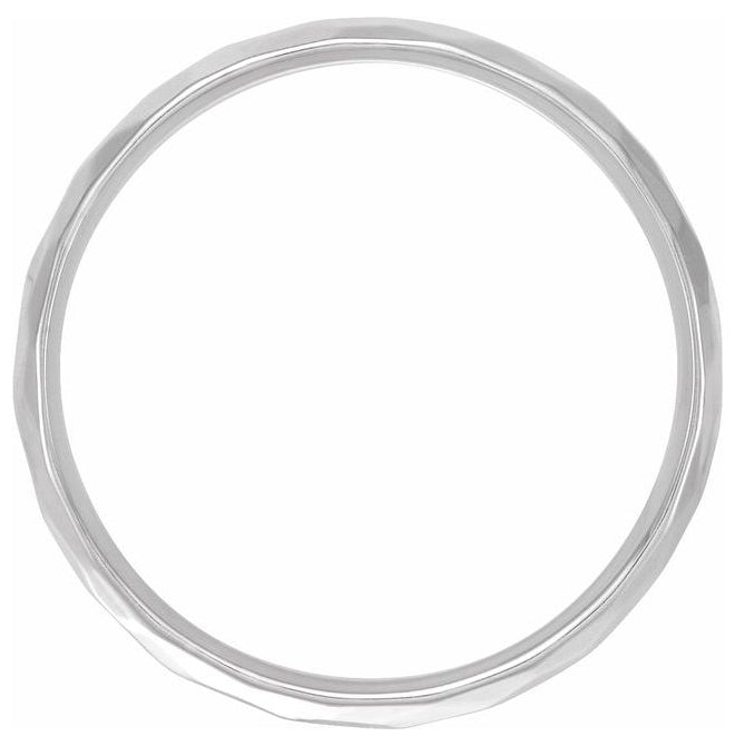 Continuum Sterling Silver 9 mm Geometric Faceted Comfort-Fit Flat Band Size 7