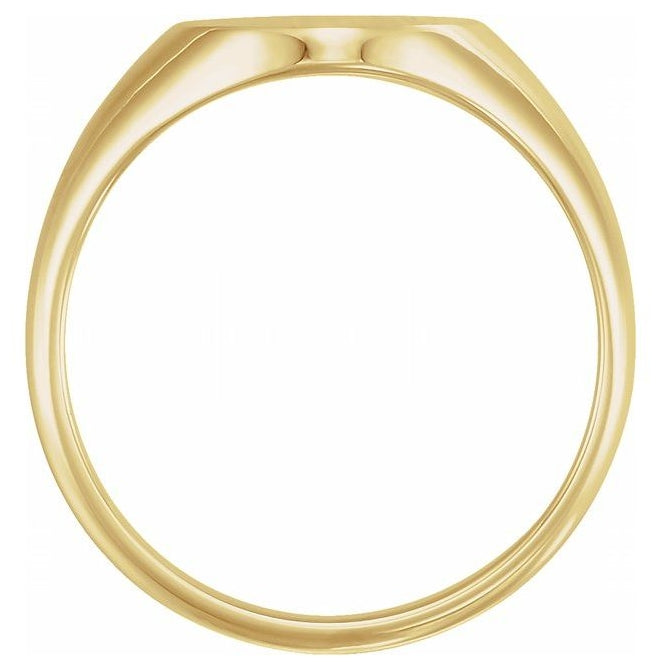 10K Yellow Gold 9 X 7 Mm Brush Polished Oval Signet Ring Size 7