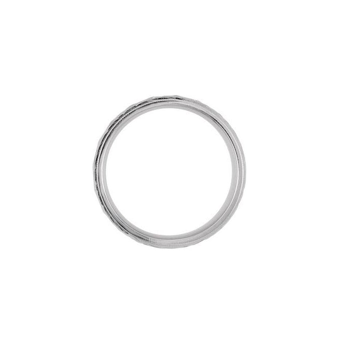 14K White Gold 6 mm Faceted Band Size 12