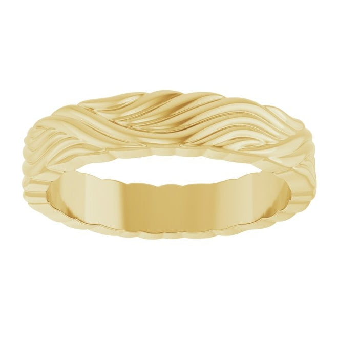 10K Yellow Or White Gold 4.2 mm Polished Sculptural Band