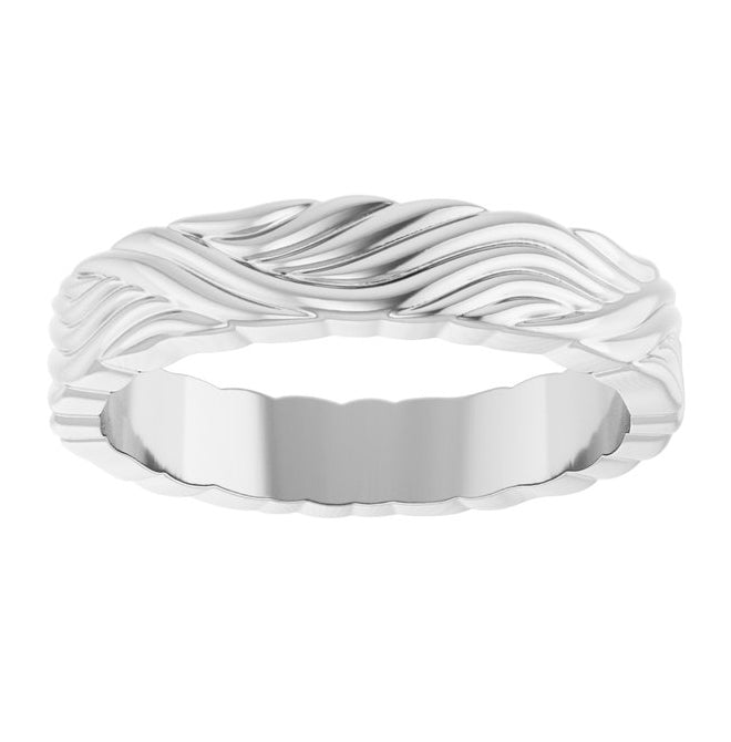 Sterling Silver 4.2 mm Polished Sculptural Band