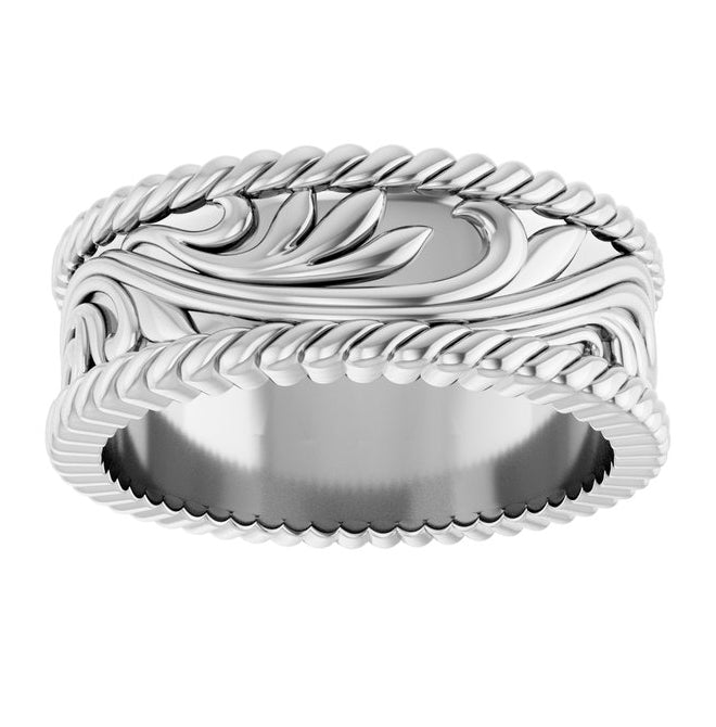 14K Yellow Gold Or Sterling Silver 7 mm Sculptural Band