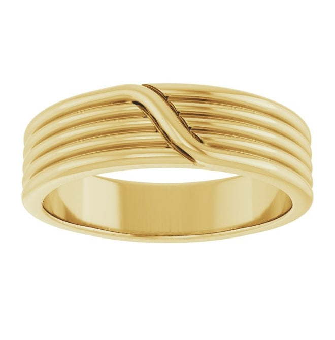14K Yellow Gold 6 mm Coiled Band