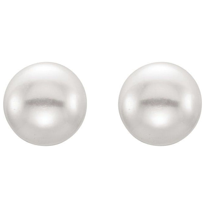 Sterling Silver 7-8 mm Cultured Pink Freshwater Pearl Earrings