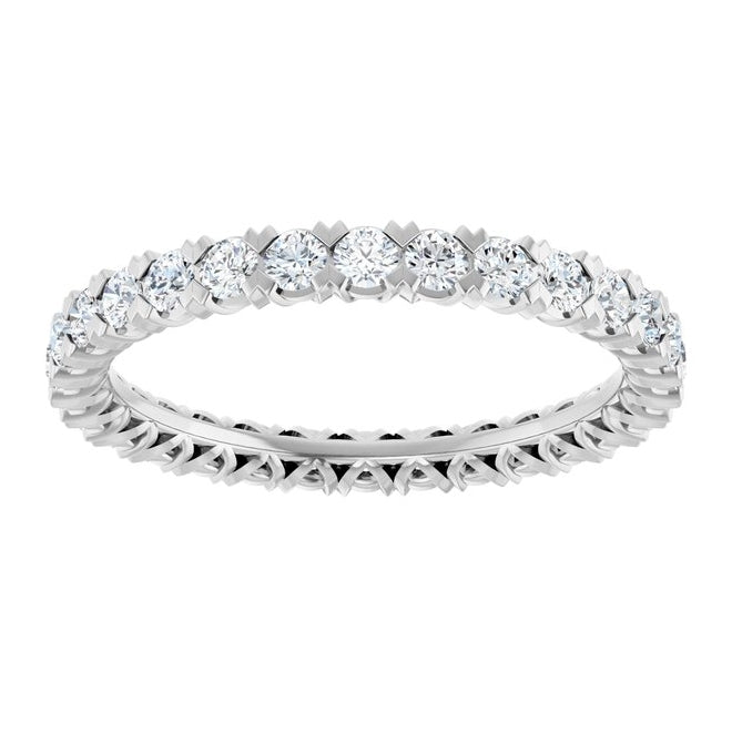 14K Yellow Or White Gold Round 2 Mm Vs, F+ Polished 1 Ctw Lab-Grown Diamond Eternity Band