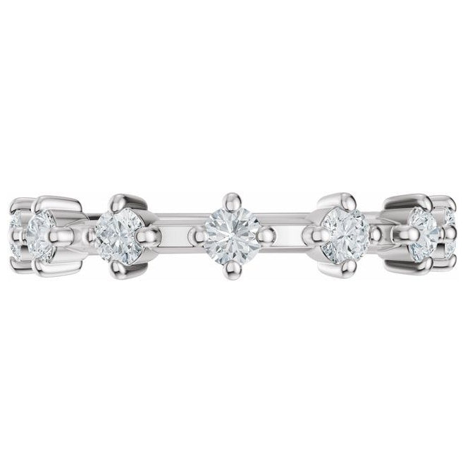 14K Yellow Or White Gold Round 2.5 Mm Polished 1/2 Ctw Lab Grown Diamond Anniversary Band
