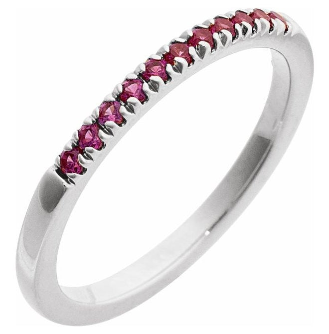14K White Or Rose Gold Or Sterling Silver Natural Gemstone Stackable Ring