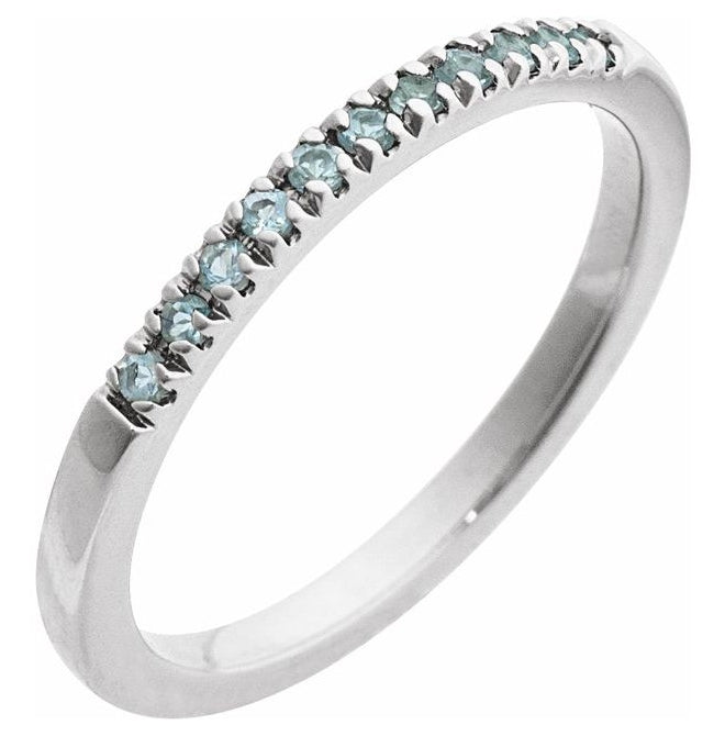 10K Yellow Or White Gold Natural Gemstone Stackable Ring